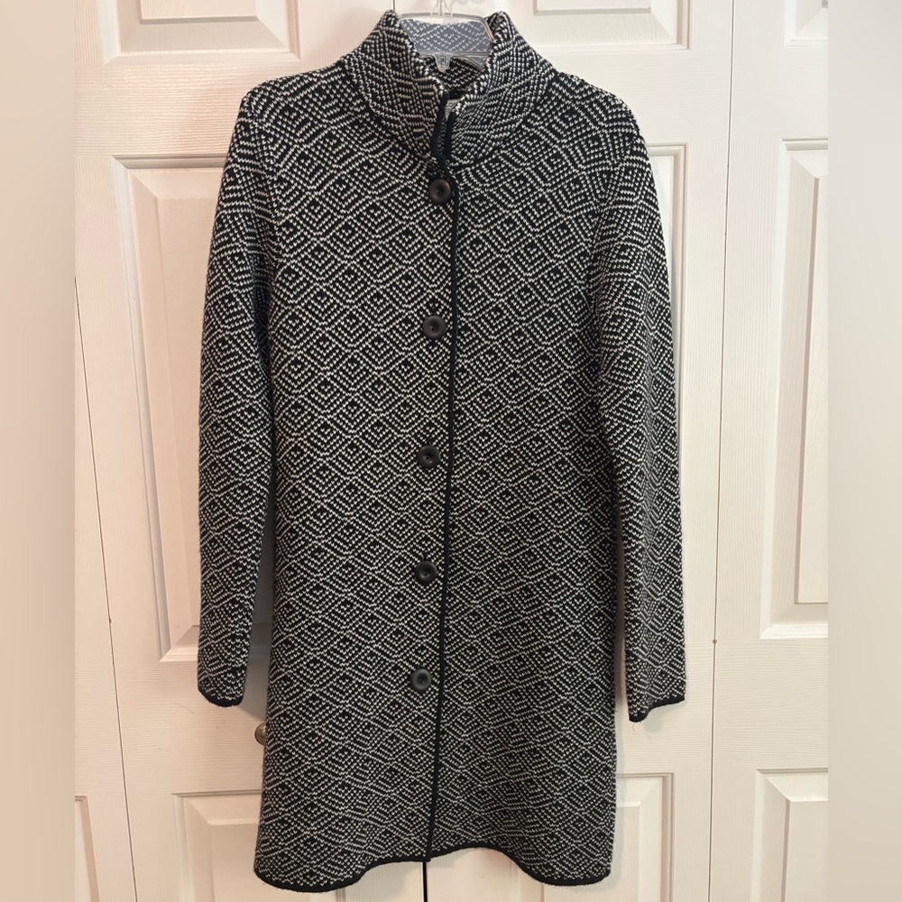 Elegant Black and White Women's Coat